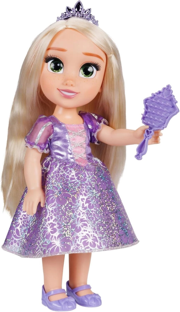 Disney Princess Bambola 38 cm di Rapunzel, con i Suoi Abiti Iconici Arricchiti da Dettagli Glitterati, Tiara Scintillant