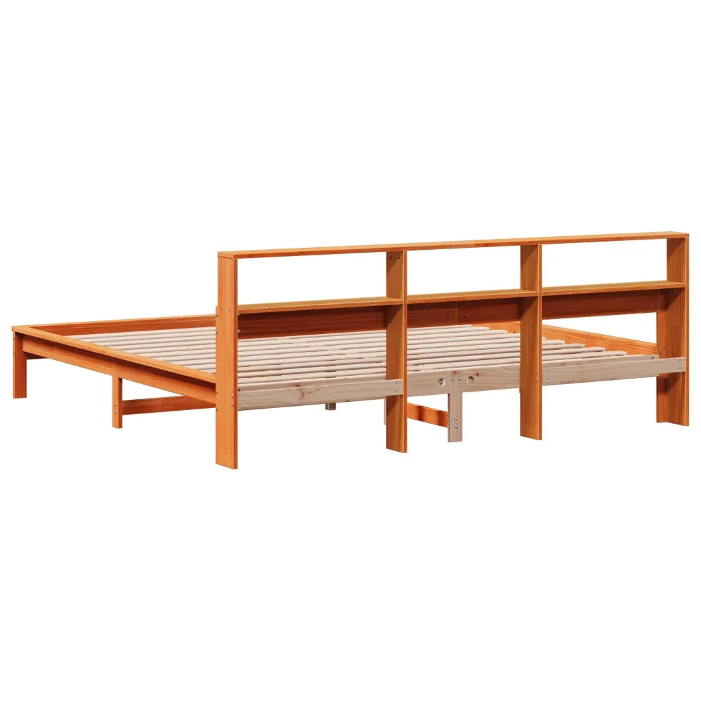 Letto senza Materasso Marrone Cera 200x200 cm in Legno di Pino 3309727