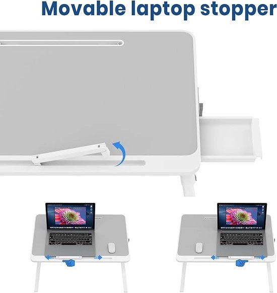 Tavolo da letto - Tavolo pieghevole - tavolo da lavoro per laptop, tavolo per lettura o colazione, 60 x 40 cm