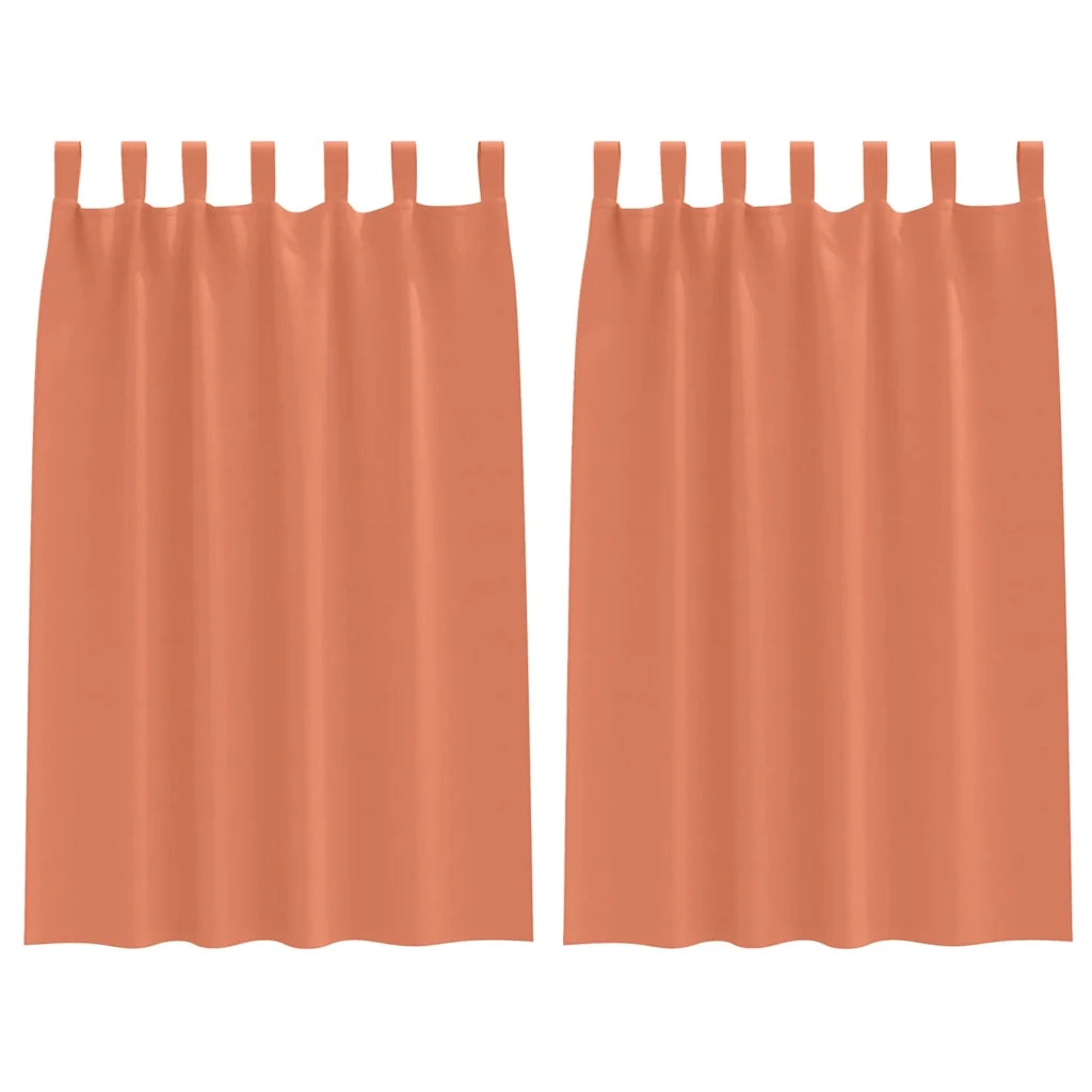 vidaXL Tende con tende 2 pcs Terracotta Poliestere