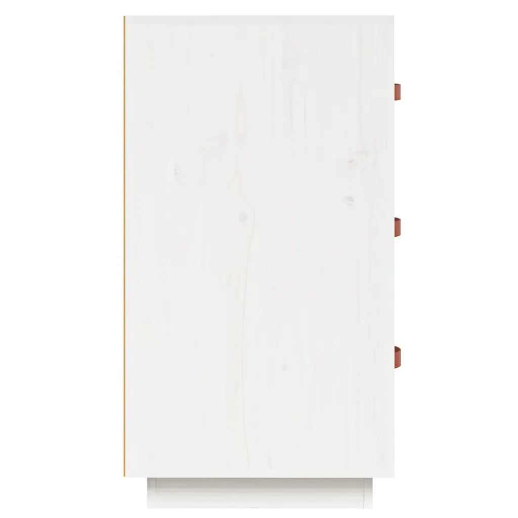 Credenza Bianca 80x40x75 cm in Legno Massello di Pino 820108