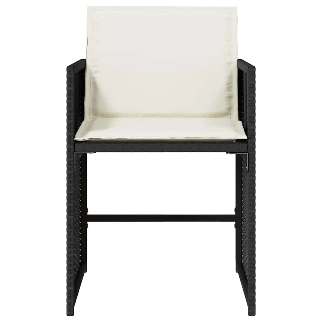 vidaXL Sedie da Giardino con Cuscini 4 pz Nere in Polyrattan