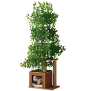Tiragraffi Albero 190 Cm a Forma di Albero con 4 Piattaforme; Foglie Rimovibili; Antiribaltamento in MDF Verde