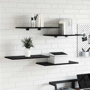 vidaXL Scaffale 4 pcs Nero 60 x 30 x 1.5 cm Legno multistrato