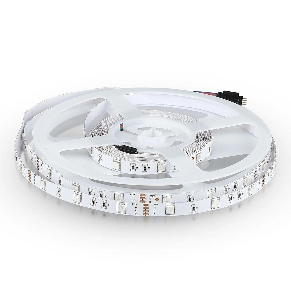 Striscia LED V-TAC RGB 5m 12V IP20 4W/m 30LED/m SMD5050