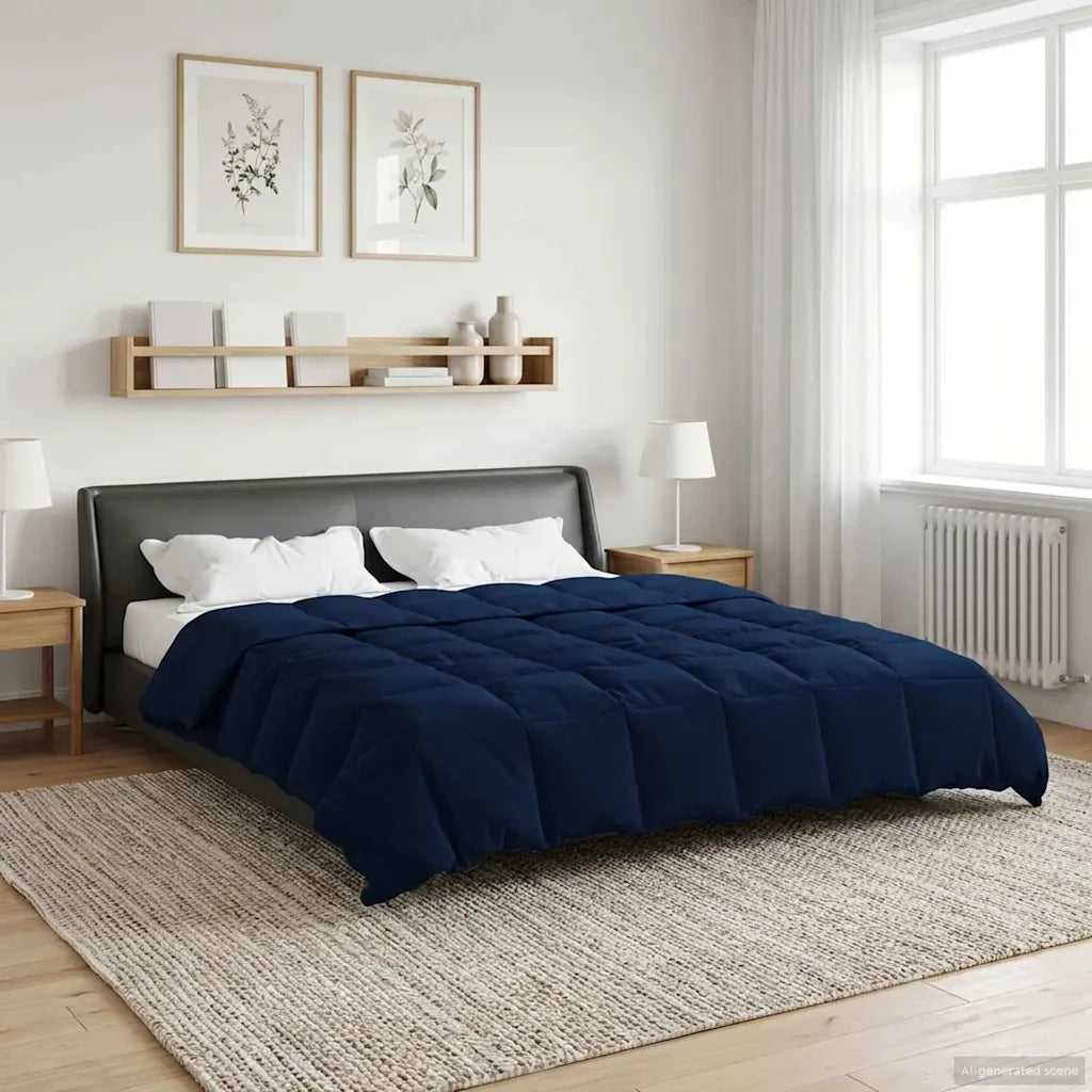 Piumone | Duvet Invernale Trapuntato Blu Scuro 200 x 240 cm Microfibra