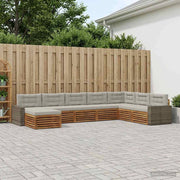 Set di divani da esterno 8 pz Naturale e Grigio Chiaro 3383729