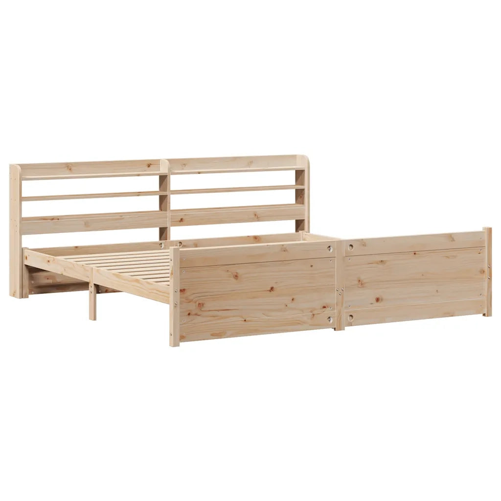 Giroletto con Testiera 200x200 cm in Legno Massello di Pino