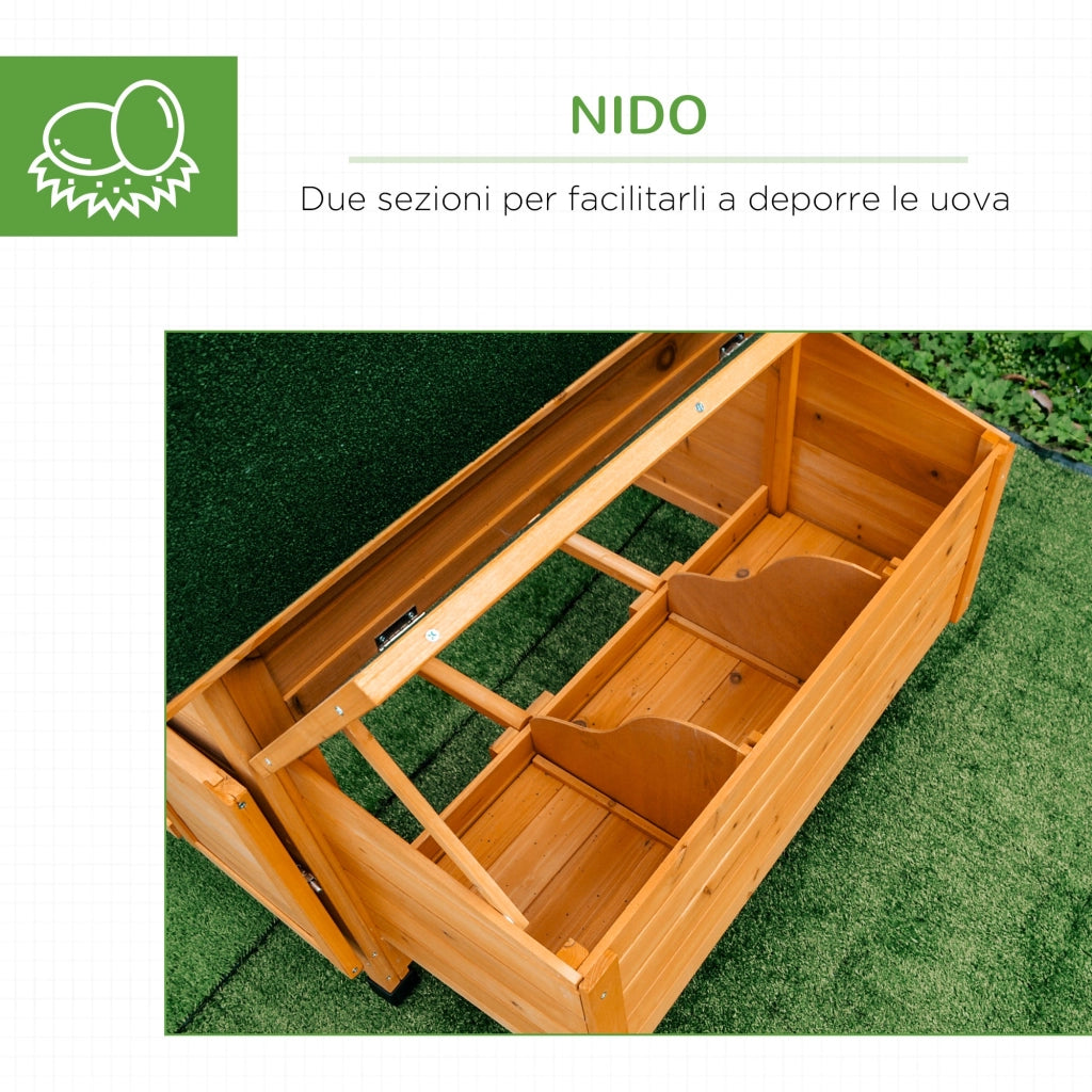 Pollaio Gabbia per Galline Impermeabile da Giardino in Legno 150x100x96.5 cm