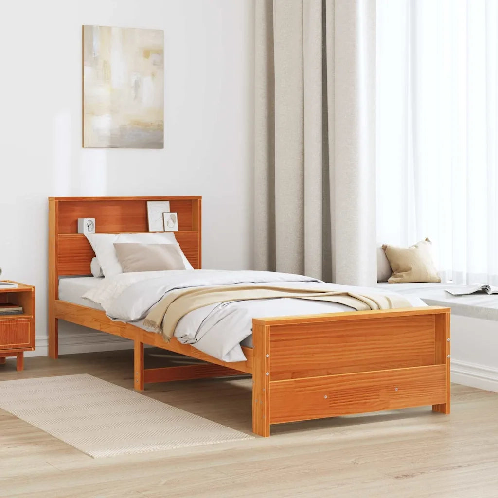 Struttura del letto con testiera Marrone cerato 90 x 190 cm