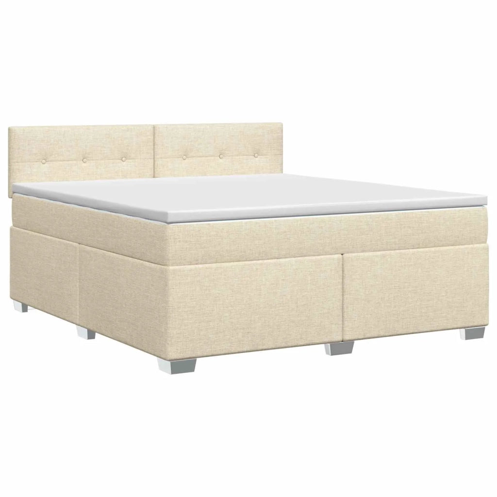Letto box spring con materasso Crema 160 x 200 cm Tessuto 3450521