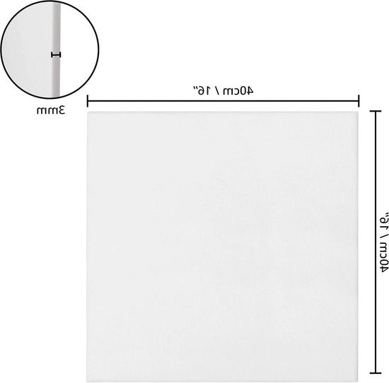 Tavolo a Tela Canvas - 40 x 40 cm - Adatto per Acquerello e Olio - Ideale anche per Schizzi e Disegni