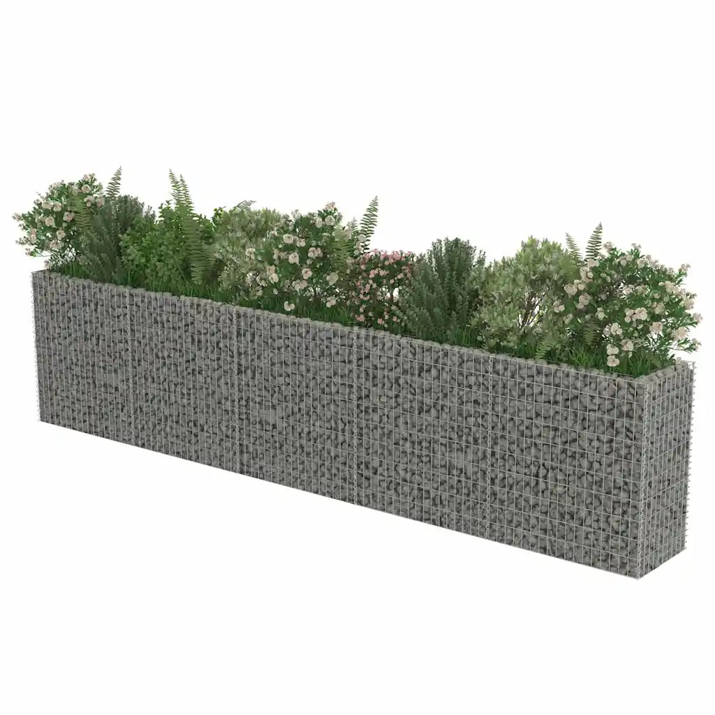 Gabbione Letto Rialzato in Acciaio Zincato 450x50x100 cm 143564