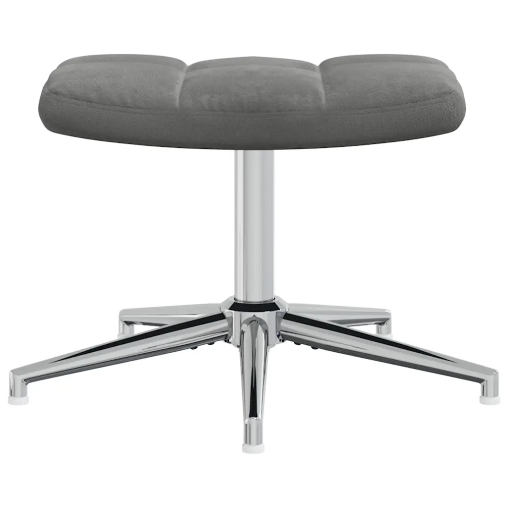 Sedia Relax con Poggiapiedi Grigio Scuro in Velluto 328129