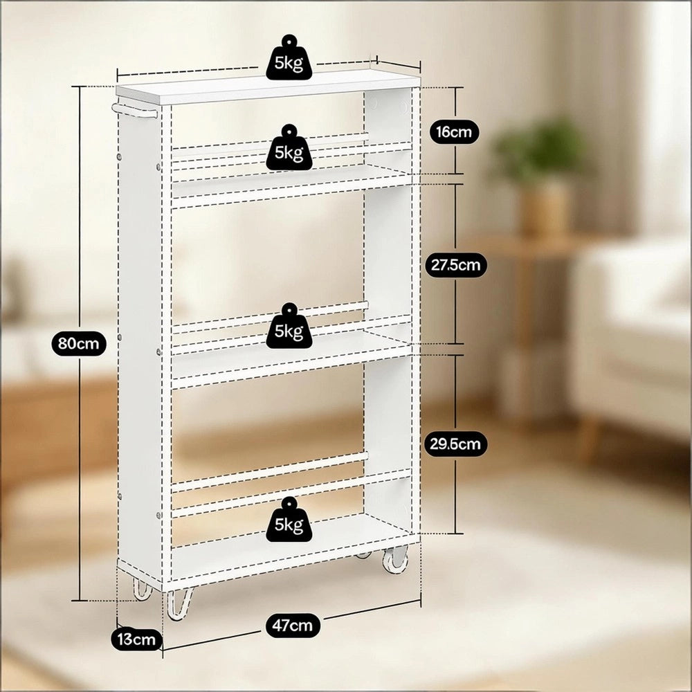 Scaffale Stretto con Ruote Cucina ¨C Minimal ¨C Multiuso Salvaspazio