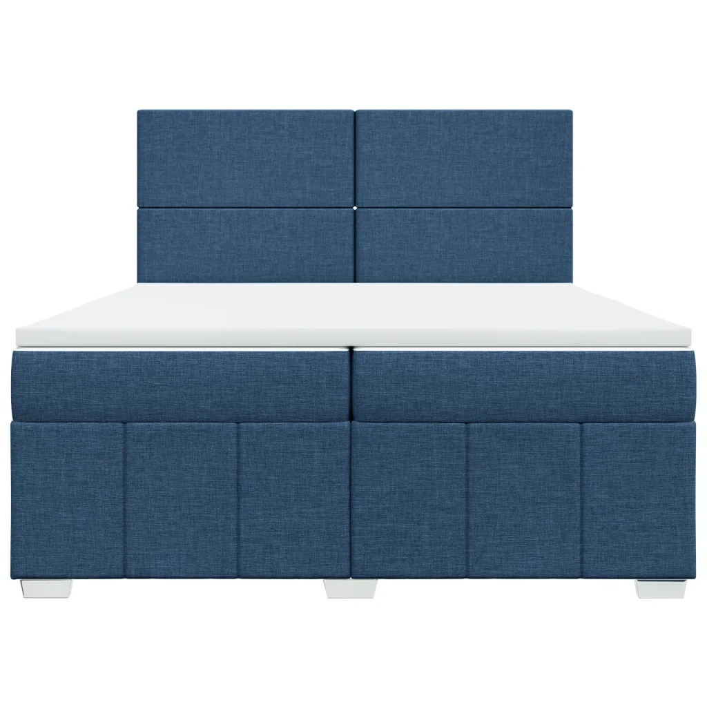 Giroletto a Molle con Materasso Blu 200x200 cm in Tessuto