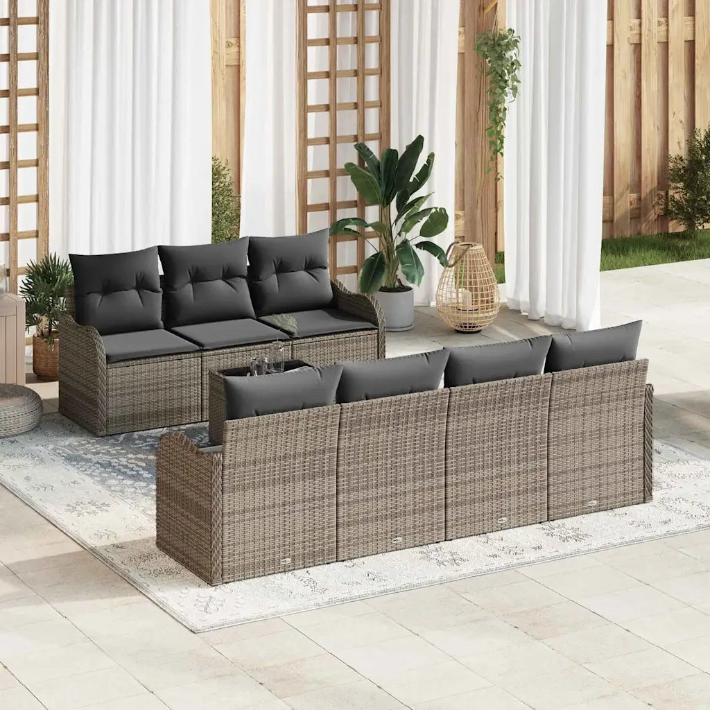 Set Divano da Giardino Grigio 55 x 55 x 37 cm polyrattan 3345609