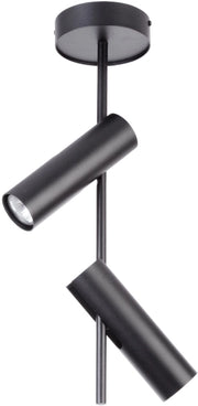 Faretto soffitto/parete tondo doppio nero braccio 2xGU10 Leda