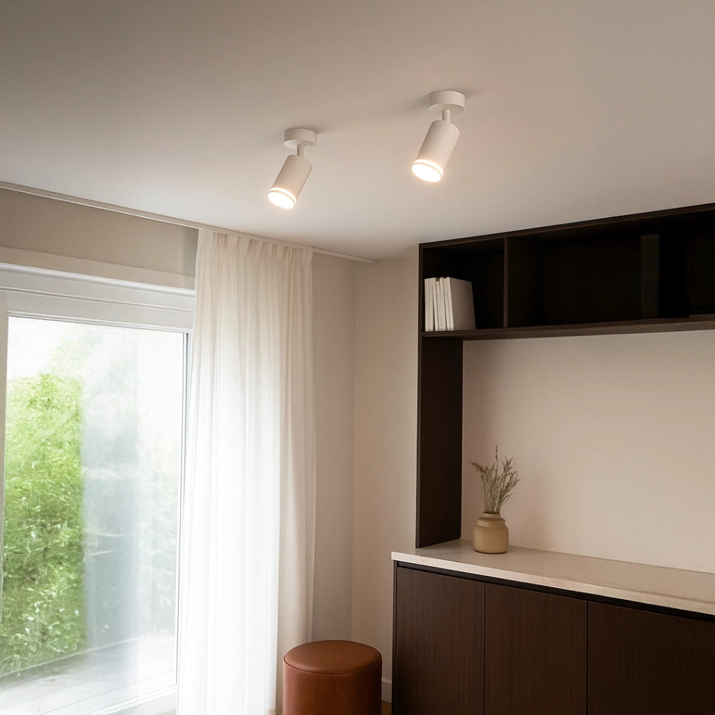 Faretto soffitto bianco tondo orientabile 1xGU10 Pipe Milagro