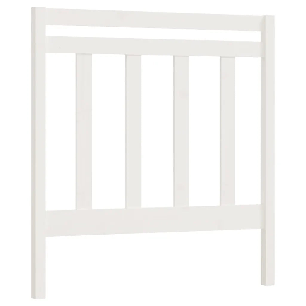 Testiera per Letto Bianca 81x4x100 cm in Legno Massello di Pino