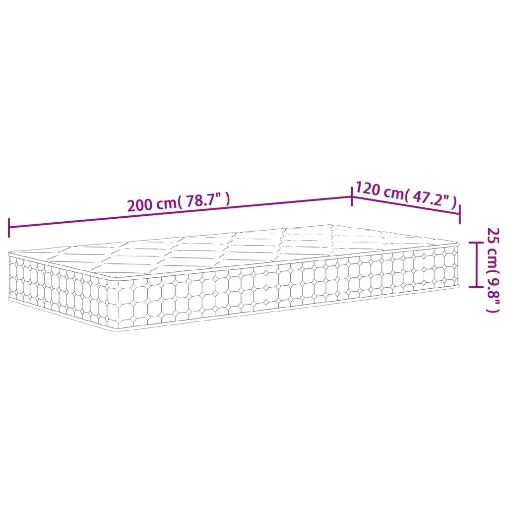 Materasso a Molle Insacchettate-Materasso per letto Medio Rigido 120x200 cm 334271