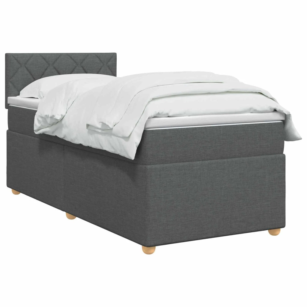 Letto box spring con materasso Grigio Scuro 80 x 200 cm Tessuto 3450833