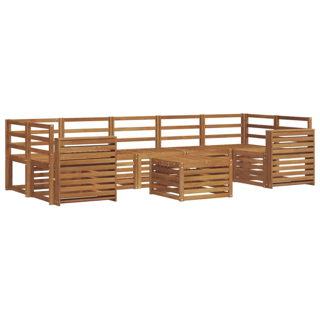 Set di divani da esterno 8 pz Naturale Legno di Acacia Massello 3374534