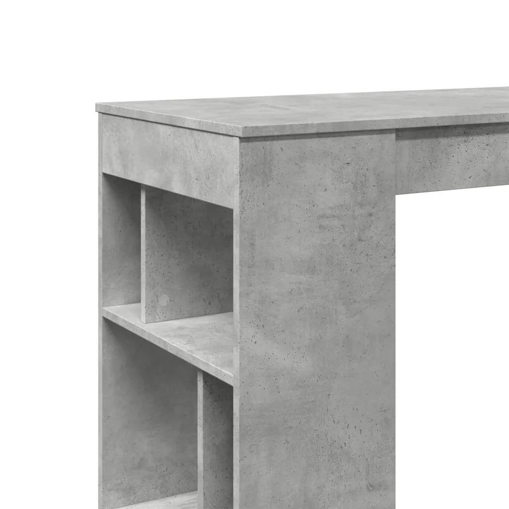 Tavolo Bar con Rastrelliera Grigio 102x50x103,5 cm Multistrato