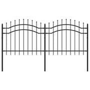 Recinzione da Giardino | Recinzione da cortile Woerden con Punta a Lancia Nera 240x100 cm in Acciaio