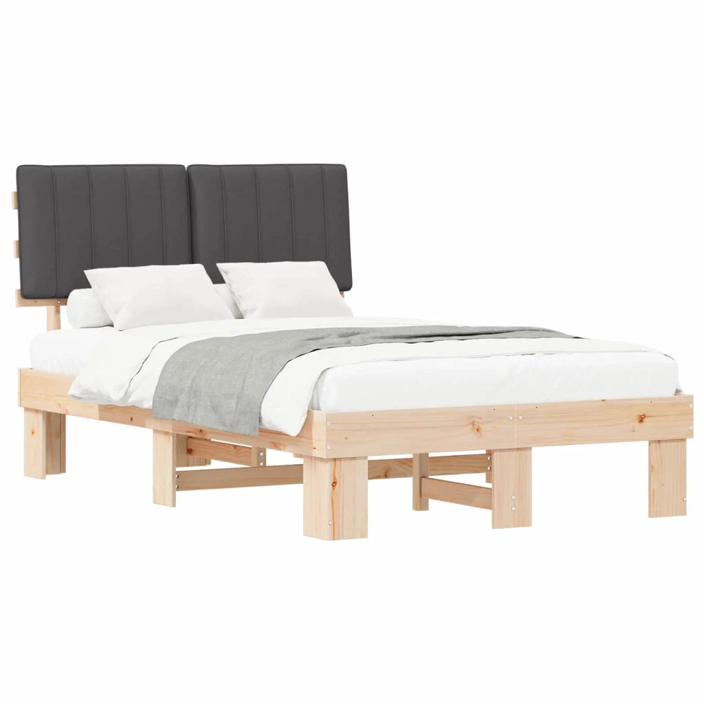 Letto con Testiera Rivestita Grigio scuro 120 x 190 cm 877505