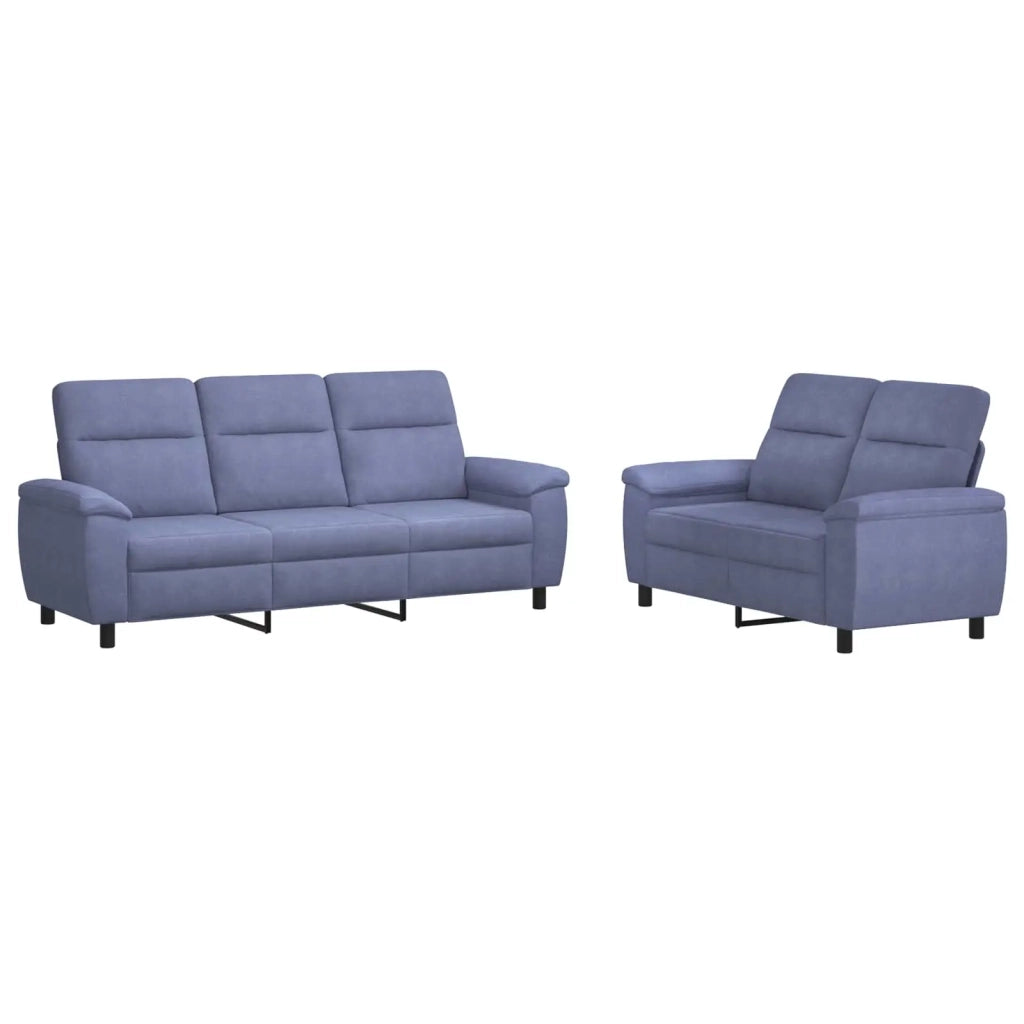 Set di divani 2 pcs Blu jeans Tessuto 3430702