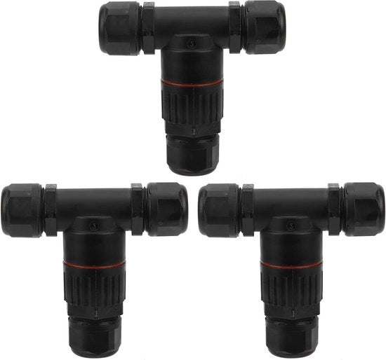 3 pezzi IP68 T forma Connettore acqua resistente per cavi elettrici - Accessori industriali all'aperto.