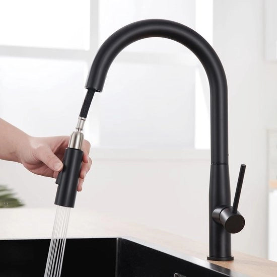 Kraan keuken in acciaio inossidabile, alta pressione, uscita a sfiato, cucina, rubinetto con maniglia estendibile, rubinetto per la vasca da bagno