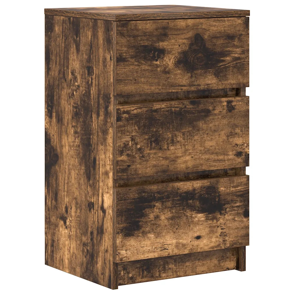 Comodino con 3 Cassetti Rovere Fumo 39x35x65 cm 861345