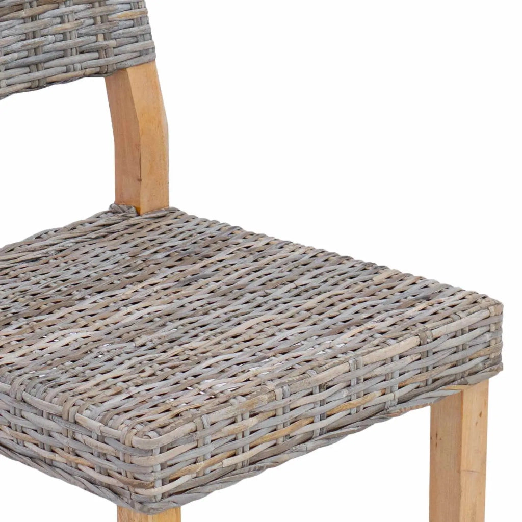 Sedia da pranzo 2 pcs Grigio Kubu 46 x 55 x 84 cm Rattan Kubu 42012424