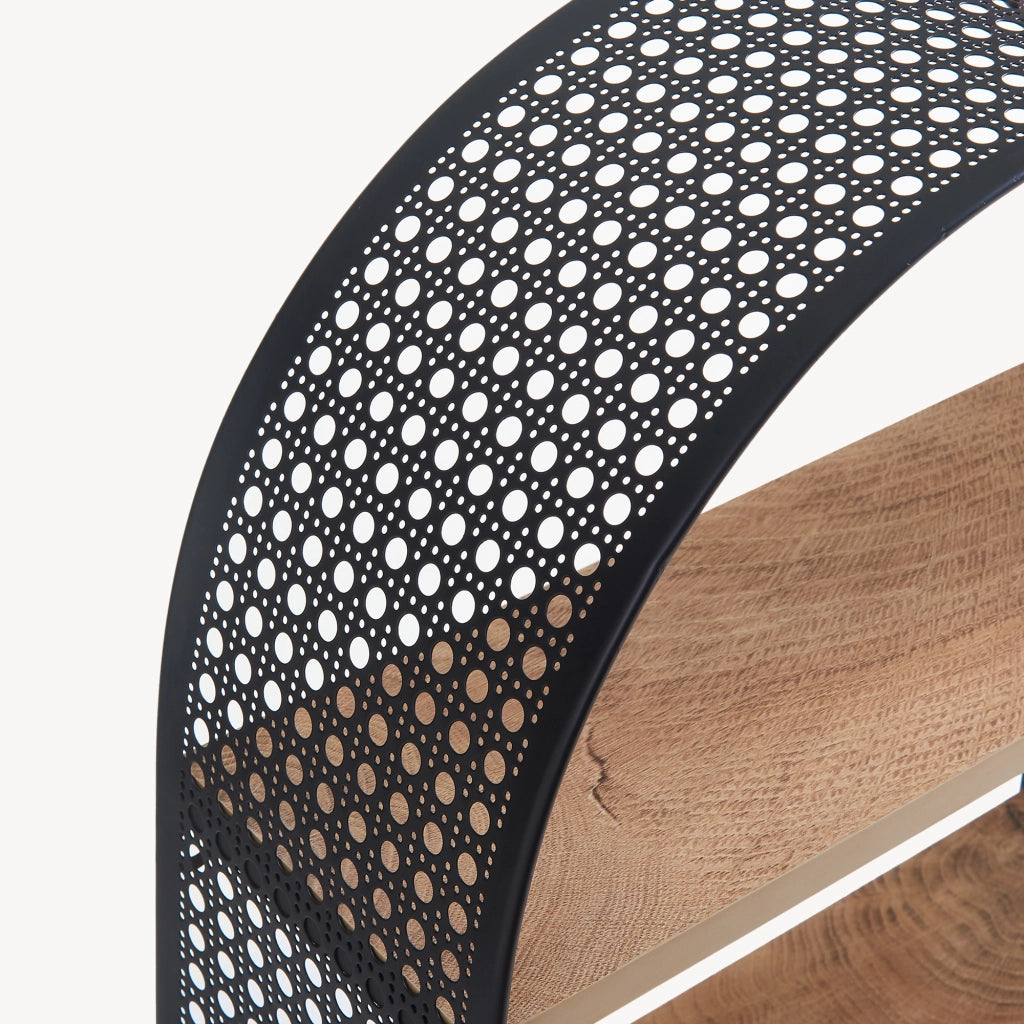 Scaffale da Parete Jäller Design Arcuato Traforato 53x35x14 cm Nero [en.casa]