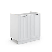 Mobile lavello cucina Fame-Line Bianco rustico/Bianco 80 cm senza piano di lavoro Vicco