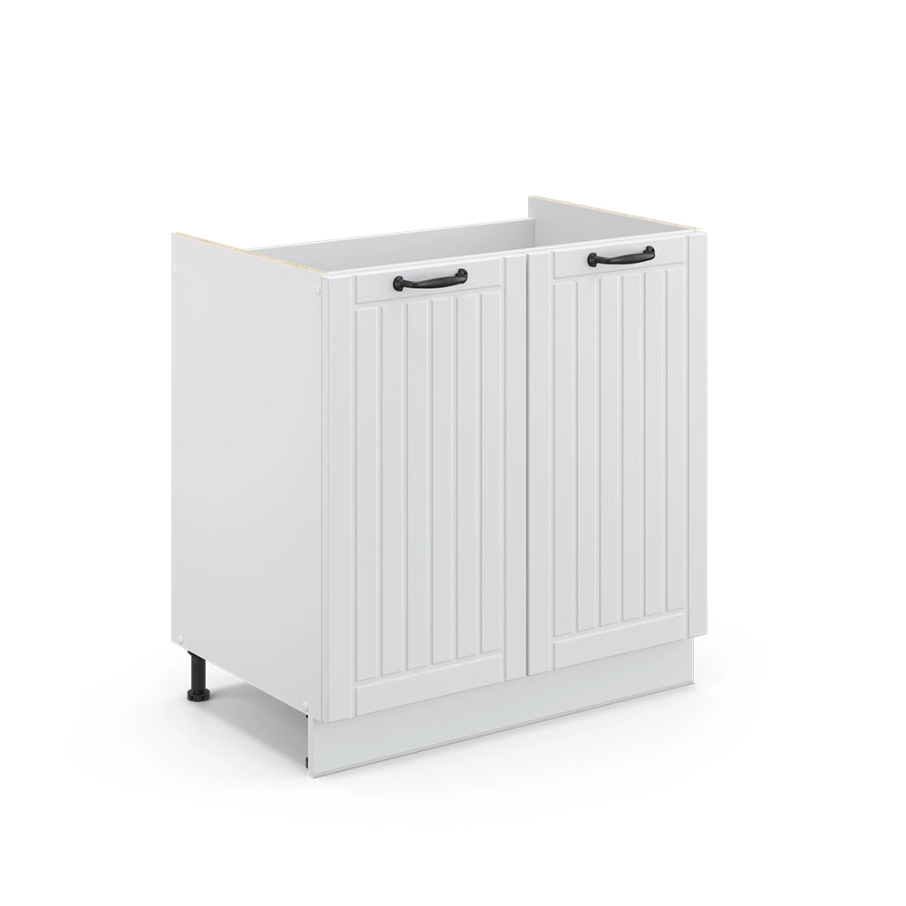 Mobile lavello cucina Fame-Line Bianco rustico/Bianco 80 cm senza piano di lavoro Vicco