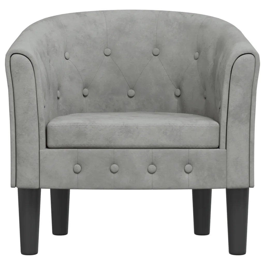 Poltrona | Sedia Relax Cabriolet Grigio Chiaro in Velluto