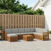 Set di divani da esterno 7 pcs Naturale e Grigio Chiaro 3384747