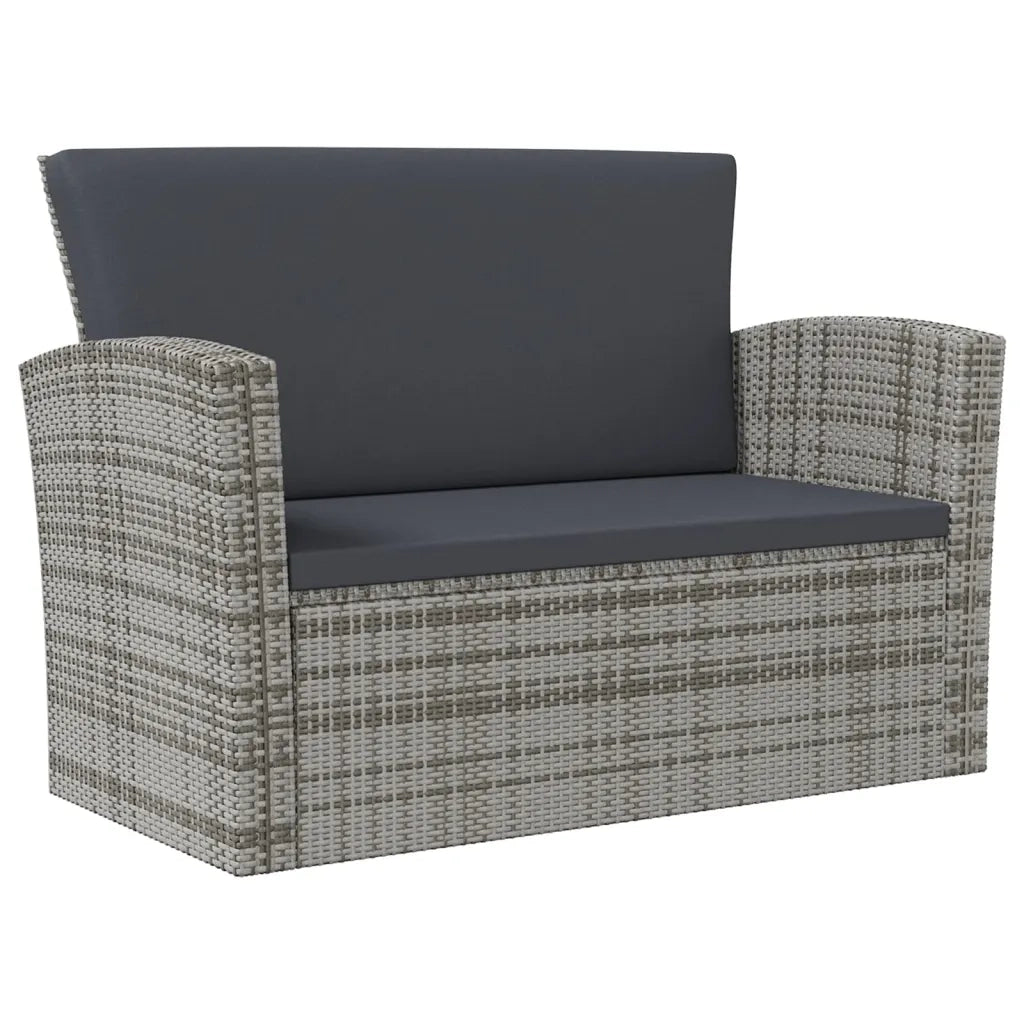 Set Divani da Giardino 16 pz con Cuscini in Polyrattan Grigio 3095946