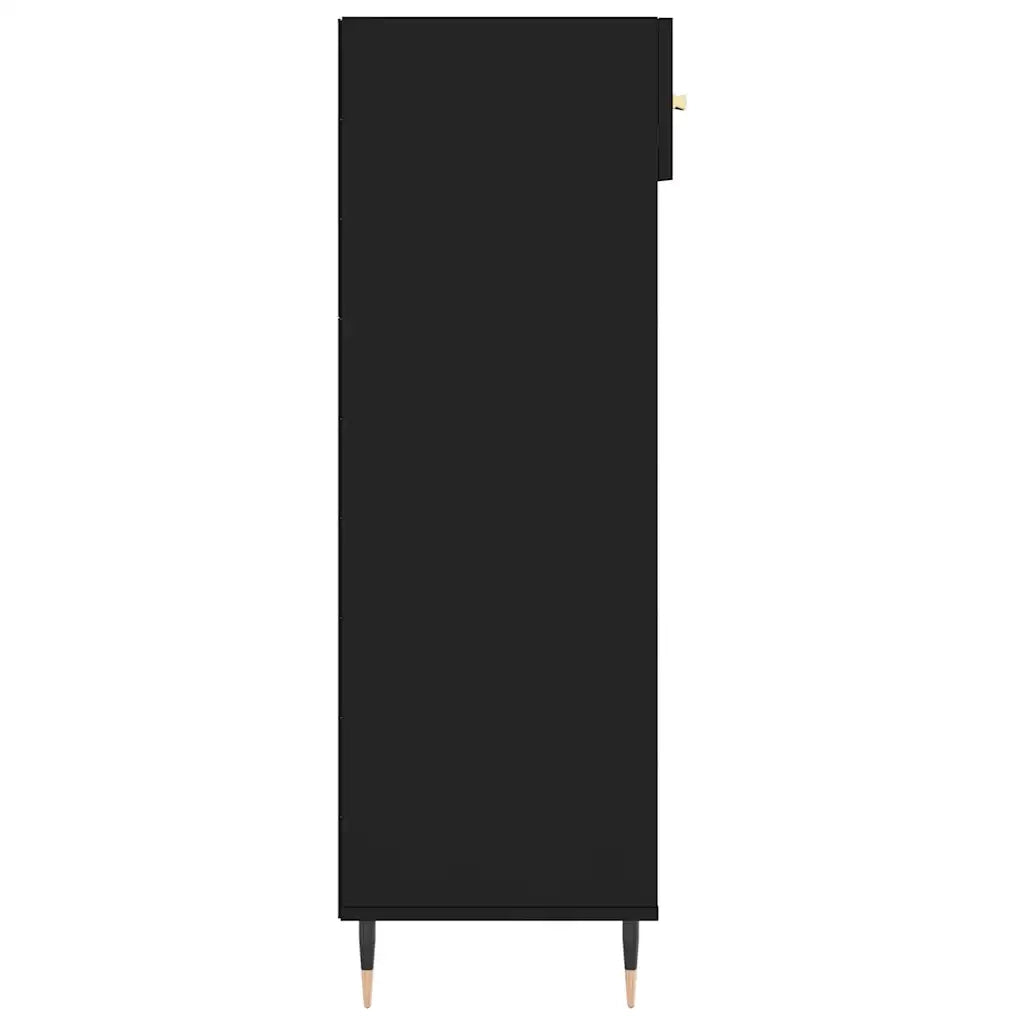 Scarpiera-Scaffale per scarpe Nera 60x35x105 cm in Legno Multistrato 620473