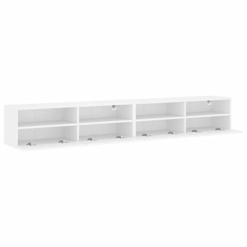 Mobili TV a Parete 2pz-Set di 2 Credenza per TV sospesa Bianchi 100x30x30 cm Legno Multistrato