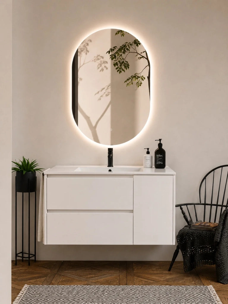 Mobile bagno con lavabo ORIGENBATH ITACA senza specchio 60x35 cm bianco con colonna