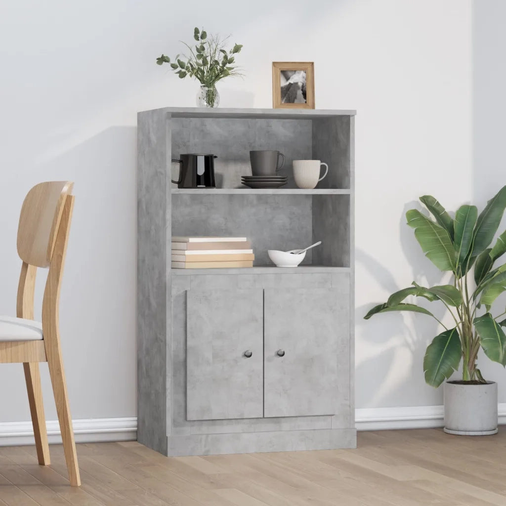 Credenza | Madia | Buffet da pranzo | Armadio da pranzo Grigio Cemento 60x35,5x103,5 cm in Legno Multistrato