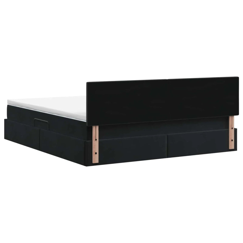 Letto con Contenitore con testiera Nero 160 x 200 cm Velluto 3458759