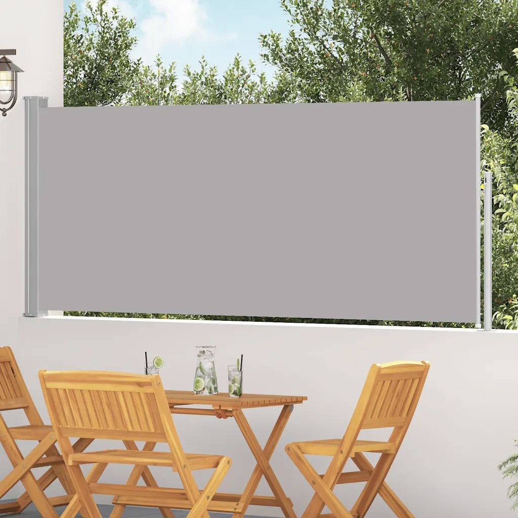 Tenda da Sole Laterale Retrattile 117x314 cm Grigia 45363