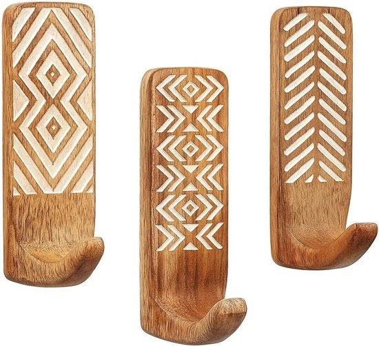 Decorative hanger per parete in stile bohemien indiano per appendere abiti - 3 ganci 
6 Hanger per asciugamano acqua resistente, senza perforazione, per bagno e cucina 
Cancello per chiavi carino da appendere alla parete