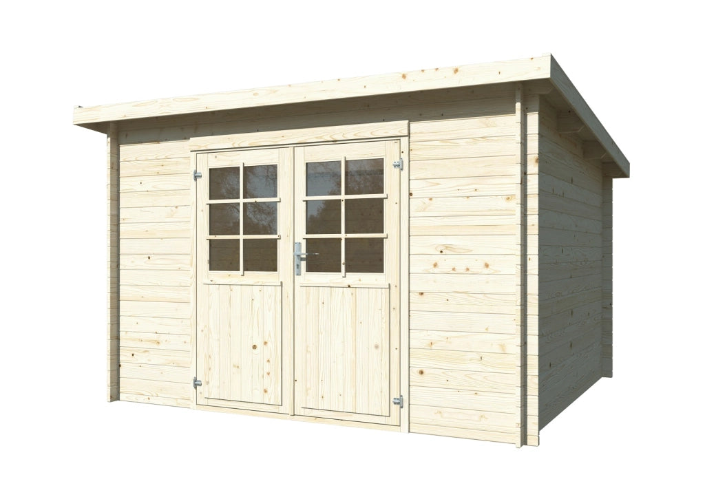 Casetta in legno non trattato Nora A 322x292 cm