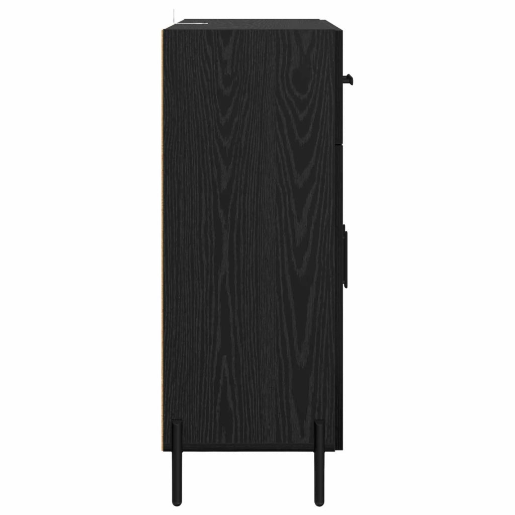 Credenza Rovere Nero 69,5 x 34 x 90 cm Legno multistrato
